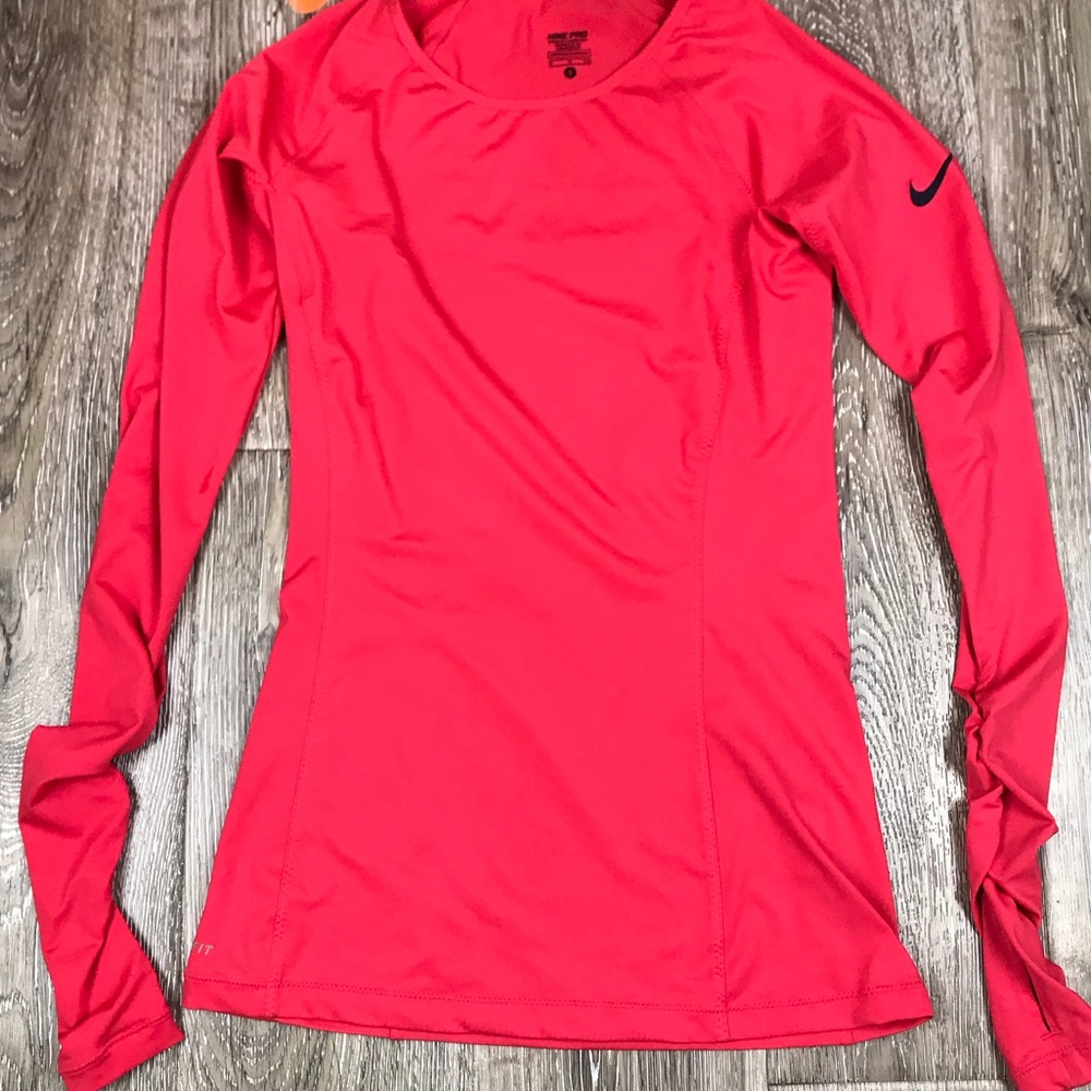 Nike Pro Womens Ruched Long Sleeve Running Top S